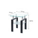 Luxury Modern Tempered Glass Coffee Table With 2 Layers