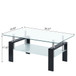 Luxury Modern Tempered Glass Coffee Table With 2 Layers