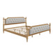 Traditional Style Solid Bed Frame With Upholstered Tufted Headboard, No Box Spring Needed