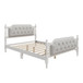 Traditional Style Solid Bed Frame With Upholstered Tufted Headboard, No Box Spring Needed