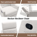 Modern Upholstered Rocker Nursery Chair Plush Seating Glider Swivel Recliner Chair