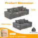 4 Seat Sofa, Modern Comfy Upholstered Sofa Cloud Couch, Deep Seat Couches With Soft Pillows