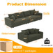 4 Seat Sofa, Modern Comfy Upholstered Sofa Cloud Couch, Deep Seat Couches With Soft Pillows