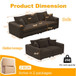 4 Seat Sofa, Modern Comfy Upholstered Sofa Cloud Couch, Deep Seat Couches With Soft Pillows