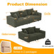 4 Seat Sofa, Modern Comfy Upholstered Sofa Cloud Couch, Deep Seat Couches With Soft Pillows
