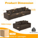 Plush Corduroy 4 Seat Sofa, Modern Comfy Upholstered Sofa Cloud Couch, Deep Seat Couches With Soft Pillows
