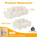 4 Seat Sofa, Modern Comfy Upholstered Sofa Cloud Couch, Deep Seat Couches With Soft Pillows