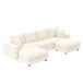 Deep Seat Convertible Sofa With Soft Pillows And Ottomans
