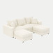 Deep Seat Convertible Sofa With Soft Pillows And Ottomans