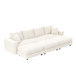 Deep Seat Convertible Sofa With Soft Pillows And Ottomans