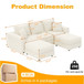 Deep Seat Convertible Sofa With Soft Pillows And Ottomans