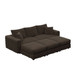 Deep Seat Convertible Sofa With Soft Pillows And Ottomans