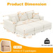 Deep Seat Convertible Sofa With Soft Pillows And Ottomans
