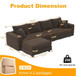 Deep Seat Convertible Sofa With Soft Pillows And Ottomans