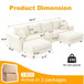 Deep Seat Convertible Sofa With Soft Pillows And Ottomans