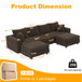 Deep Seat Convertible Sofa With Soft Pillows And Ottomans
