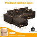 Deep Seat Convertible Sofa With Soft Pillows And Ottomans