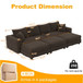 Deep Seat Convertible Sofa With Soft Pillows And Ottomans