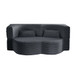 Floor Convertible Sleeper Sofa Bed With 2 Pillows