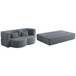 Modern Floor Sofa, With 2 Pillows, Convertible Teddy Fabric Foam Filled Bed
