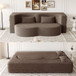 Modern Floor Sofa, With 2 Pillows, Convertible Teddy Fabric Foam Filled Bed