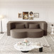 Modern Floor Sofa, With 2 Pillows, Convertible Teddy Fabric Foam Filled Bed