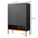 Grid Double Door Shoe Cabinet With Adjustable Compartments And Moisture-Proof Design In Metal