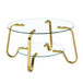 Retro Minimalist Style Metal Frame Double Layer Tempered Glass Coffee Table