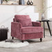 Modern Mid Century Wood Frame Armchair With Tufted Design