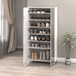Shoe Cabinet With 4 Mirror Doors 50" Tall Entryway Storage, 8 Adjustable Shelves, Holds 24 32 Pairs (Size 15), Dust Proof Closet For Hallway / Apartment, Ventilation Holes - White