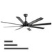 Ceiling Fan With Light 8 Blades, 18W LED 3 Color Dimmable Light, For Living Room & Bedroom - Matte Black