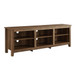 Modern 3 Shelf Open Storage 70" TV Stand For 80" TVs - Rustic Oak