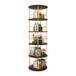 5 Tier 360 Rotating Bookshelf, Display Round Floor Standing Swivel Bookcase For Bedroom - Golden