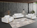 1050 - 3-Piece Sofa Set - White