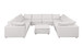 1100 - 11-Piece U-Shaped Sectional In Italian Fabric - Pearl