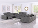 1208 - 10 Piece U Shaped Leather Sectional With 4 Power Recliners & Power Headrest