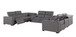 1208 - 10 Piece U Shaped Leather Sectional With 4 Power Recliners & Power Headrest