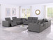 1208 - 12 Piece U Shaped Leather Sectional With 4 Power Recliners & Power Headrest