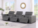 1208 - Leather Sofa With 3 Power Recliners And Two Storage Consoles