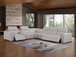 1208 - 7 Piece L-Shaped Leather Reclining Sectional With 3 Power Recliners