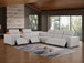 1208 - 7 Piece L-Shaped Leather Reclining Sectional With 4 Power Recliners