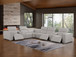 1208 - 8 Piece L Shaped Leather Sectional With 3 Power Recliners & Power Headrests