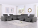 1208 - 8 Piece L Shaped Leather Sectional With 4 Power Recliners & Power Headrests