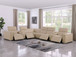 1208 - 8 Piece L Shaped Leather Sectional With 4 Power Recliners & Power Headrests