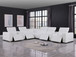 1208 - 8 Piece L Shaped Leather Sectional With 4 Power Recliners & Power Headrests