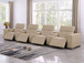 1208 - 7 Piece Leather Sofa With 4 Power Recliners And Power Headrests