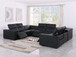 1208 - 8 Piece U Shaped Leather Sectional With 4 Power Recliners & Power Headrest