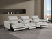 1246 - Modular Power Triple Reclining Dual Console Sofa With Power Reclining Headrests