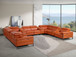 1246 - 12-Piece U-Shaped Modular Power Reclining Sectional With 4 Power Recliners And Power Headrests