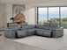 2679 - 6-Piece L-Shaped Power Reclining Sectional In Genuine Leather (3 Recliners)